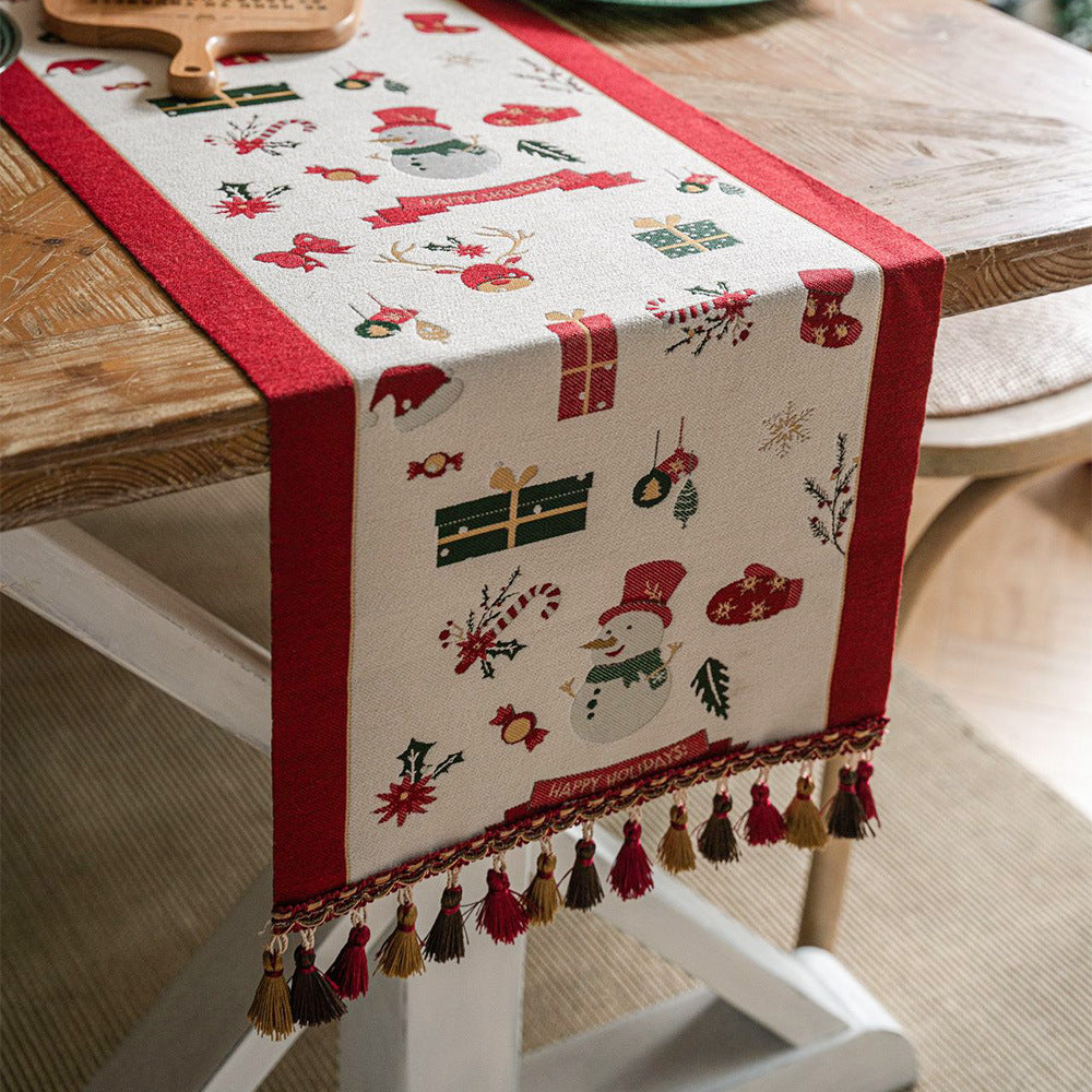 Christmas Table Runner with Tassels
