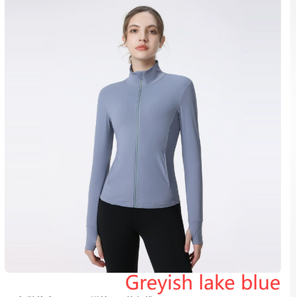Women's Long Sleeve Zip Sports Jacket – Yoga & Running Activewear