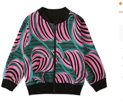 Bohemian Print Zipper Coat for Kids' Clothing