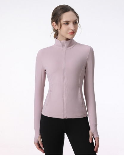 Women's Long Sleeve Zip Sports Jacket – Yoga & Running Activewear