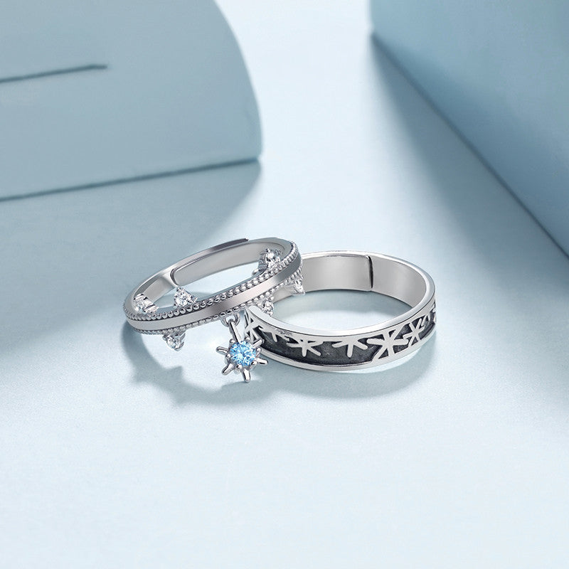 Adjustable Floral Silver Ring