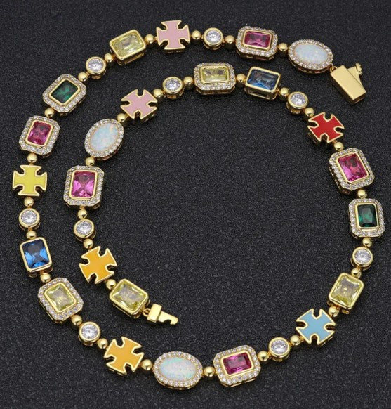 Hip-Hop Gemstone Necklaces & Bracelets
