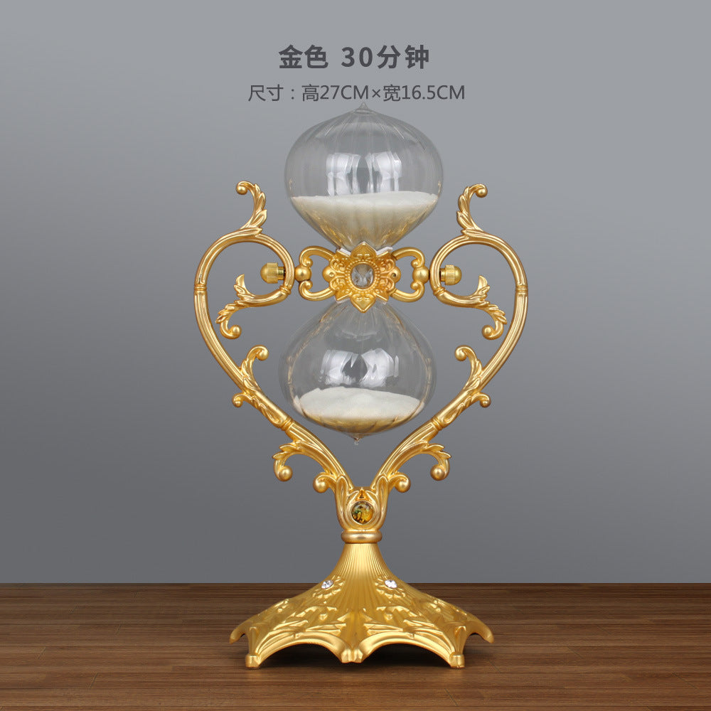 Heart-Shaped Hourglass Timer – 30 or 60 Minute Metal Sand Timer