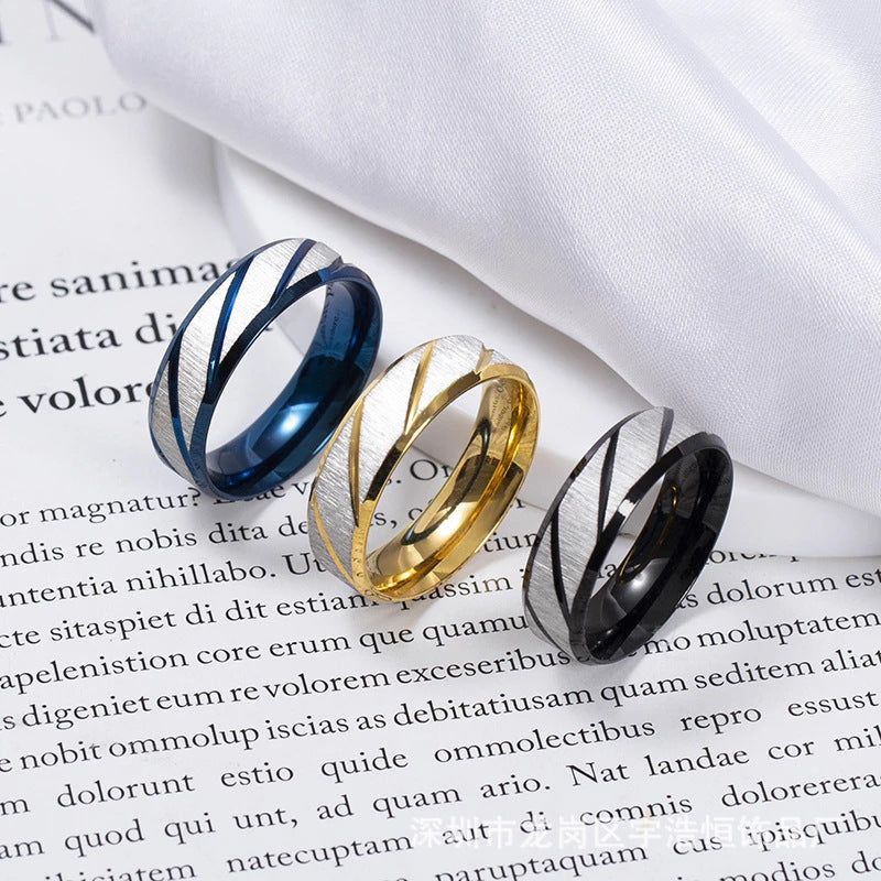 Double Bevel Stainless Steel Ring for Men and Women