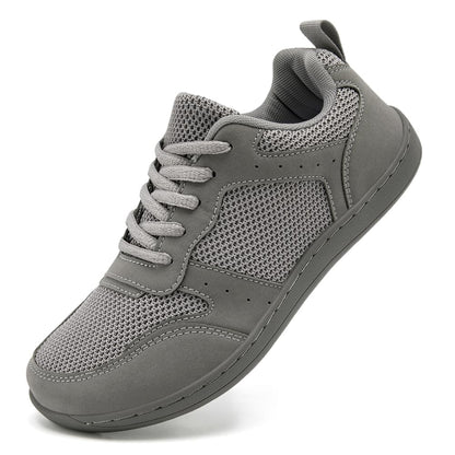 FUJEAK Barefoot Shoes Women Sneakers Womens Walking Shoes Wide Toe Box Shoes Women Minimalist Zero Drop Shoes Breathable Fashion Sneakers Width Casual Trail Runner Light Gray US Size 6