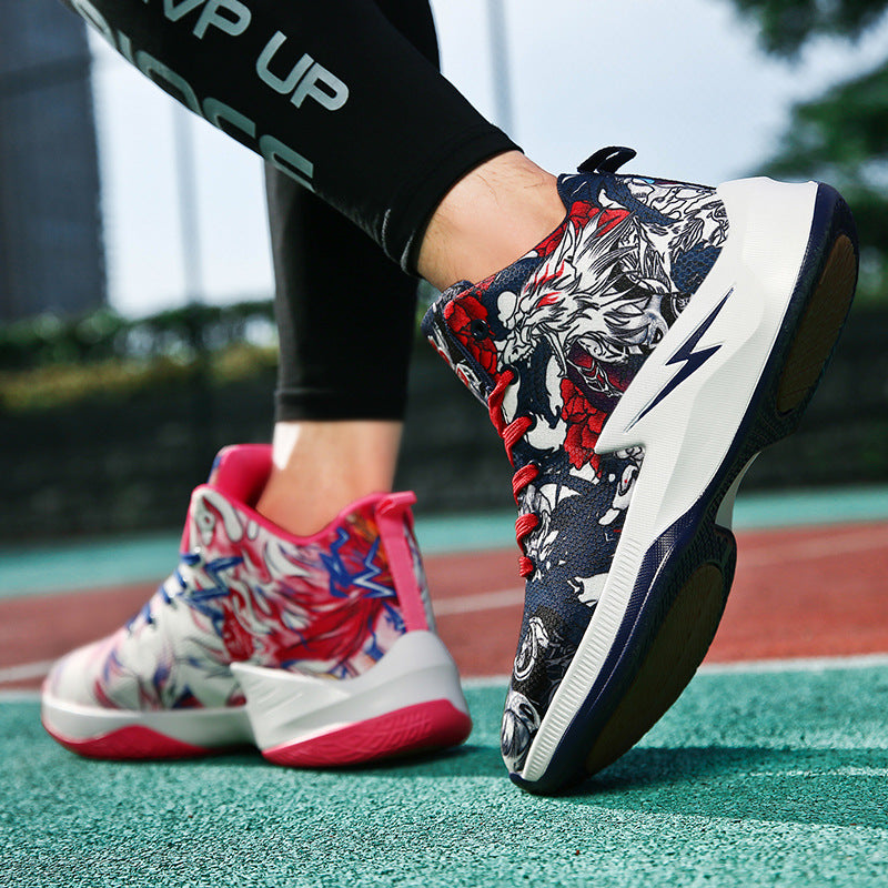 Men's Graffiti High-Top Basketball Shoes | Autumn Street Style Trainers