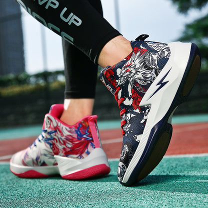 Men's Graffiti High-Top Basketball Shoes | Autumn Street Style Trainers