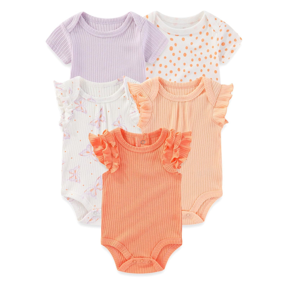 falianni Baby Cotton Bodysuits, Five-Pack
