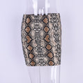 Women's Brown Snake-Print Mini Skirt