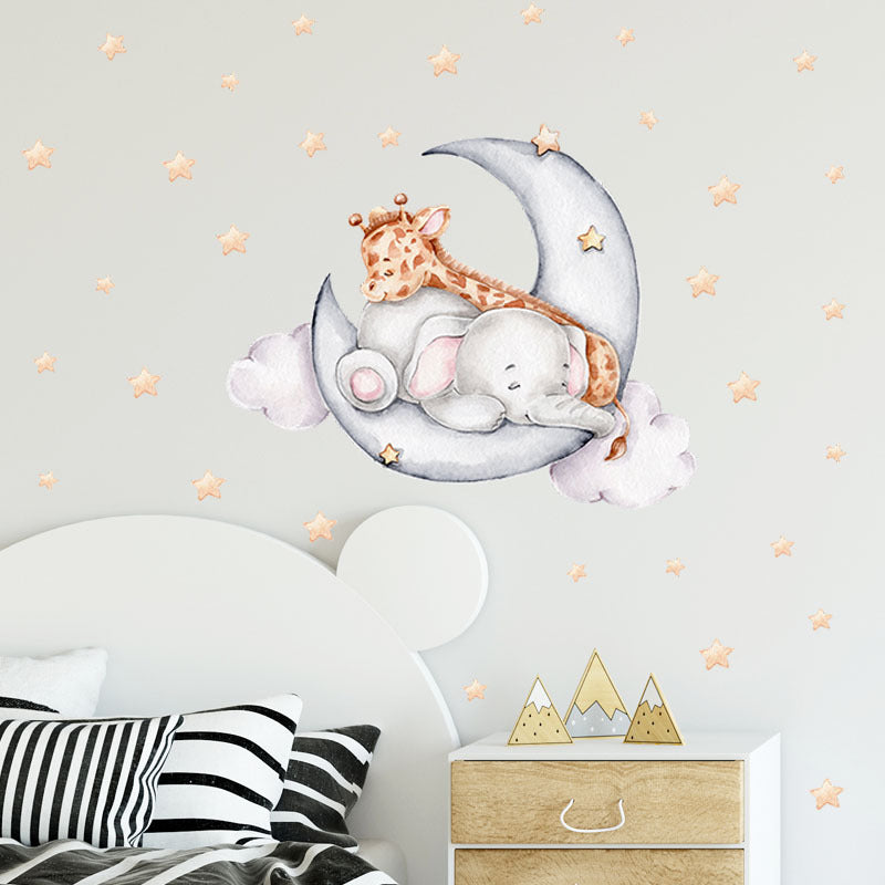 Zeichnung Elefant und Giraffe Wanddekoration für Kinderzimmer