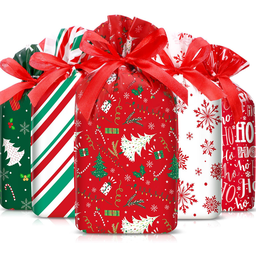 Christmas Drawstring Gift Bags, 50-Pack
