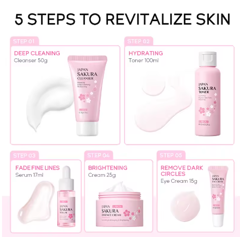 Cherry Blossom Skincare Set – 6 Pieces