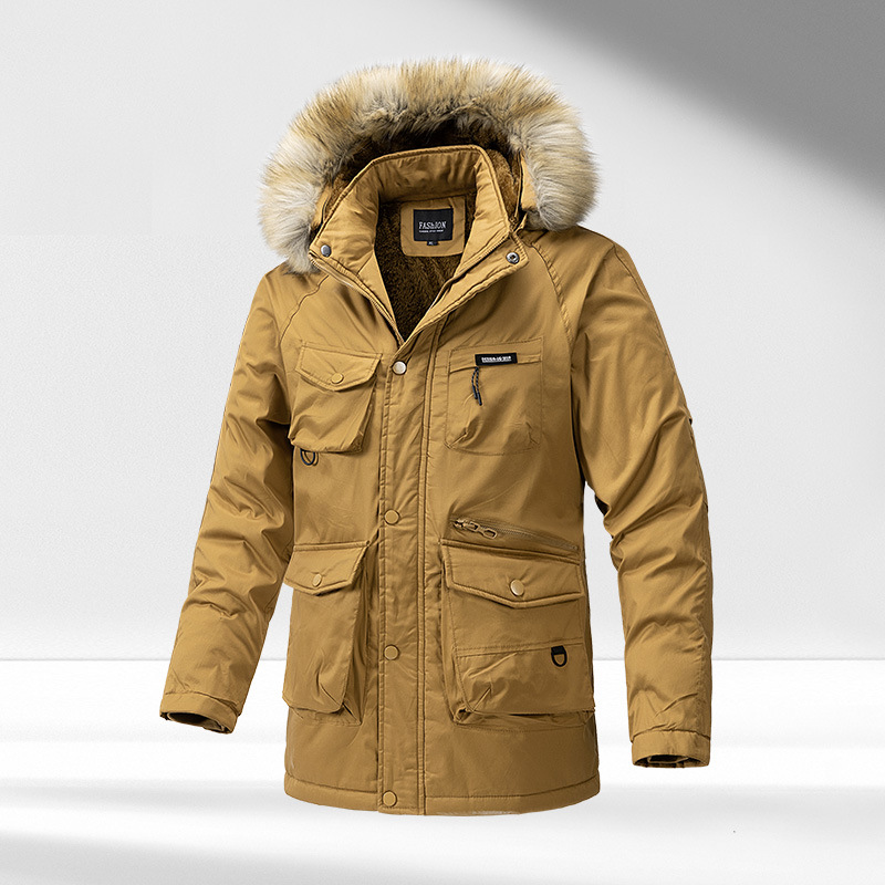 Men's Hooded Padded Winter Overalls