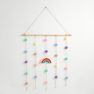 Macaron Color Pom Pom String for Girls' Room Decor