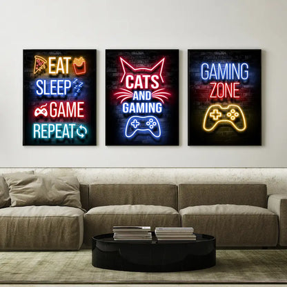 Gamer Quotes Canvas Poster for Modern Room Decor (No Frame)