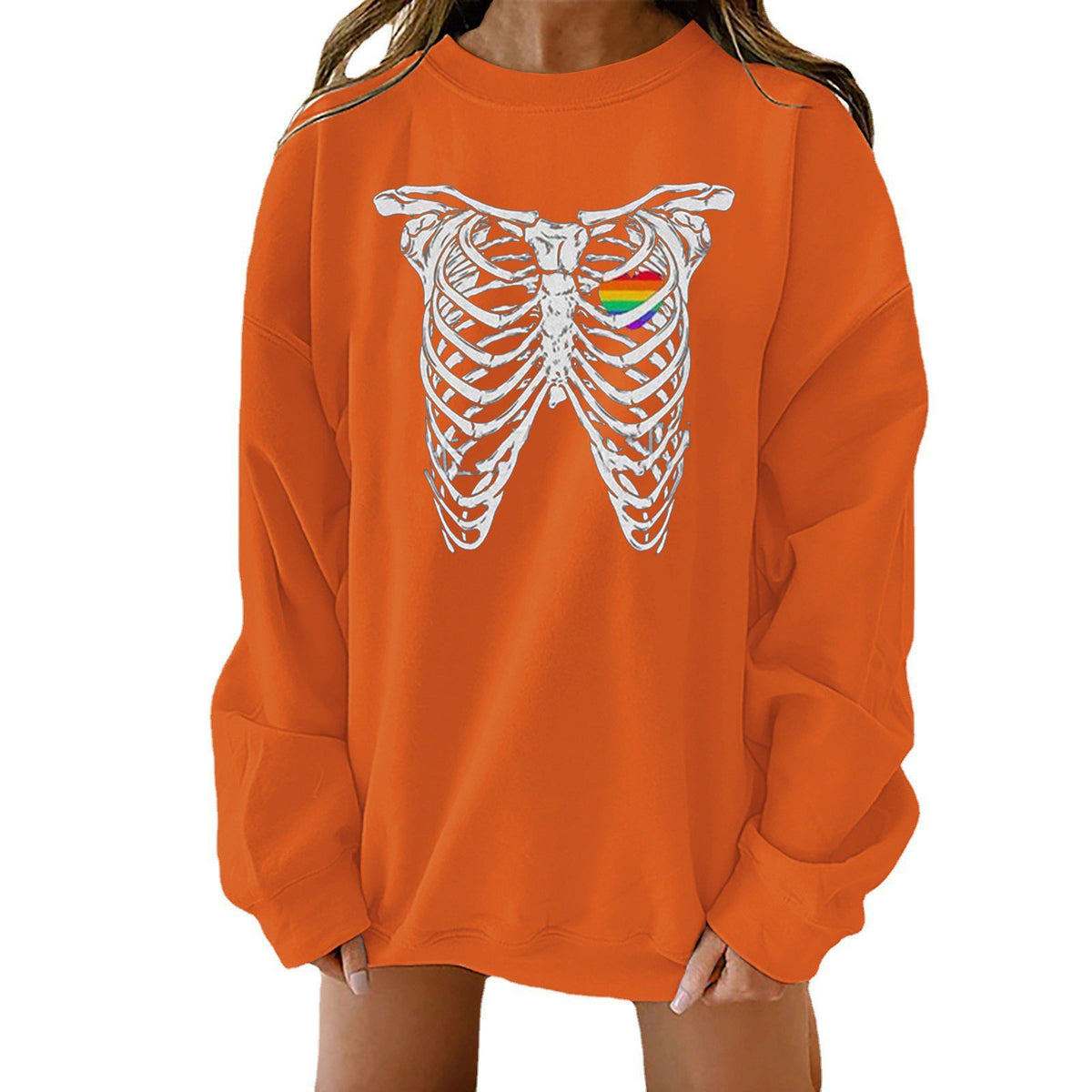 Halloween Print Loose-Fit Long-Sleeve Sweater