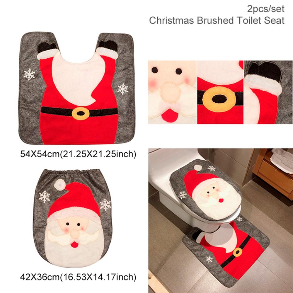 Christmas Bathroom Set – Shower Curtain, Toilet Cover & Bath Mat