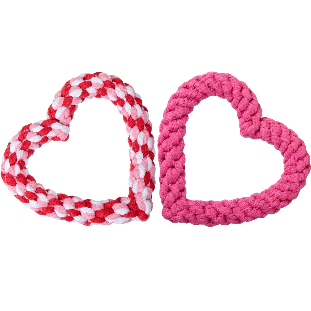 Heart-Shaped Dog Rope Toys, 2-Pack