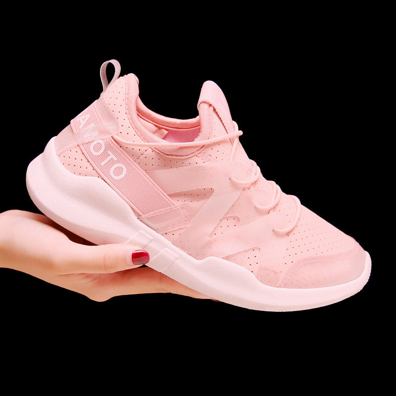 Sportliche Damen-Sneaker aus PU-Leder mit Gummi-Laufsohle