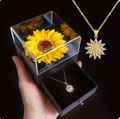 Sunflower Pendant Necklace with Gift Box