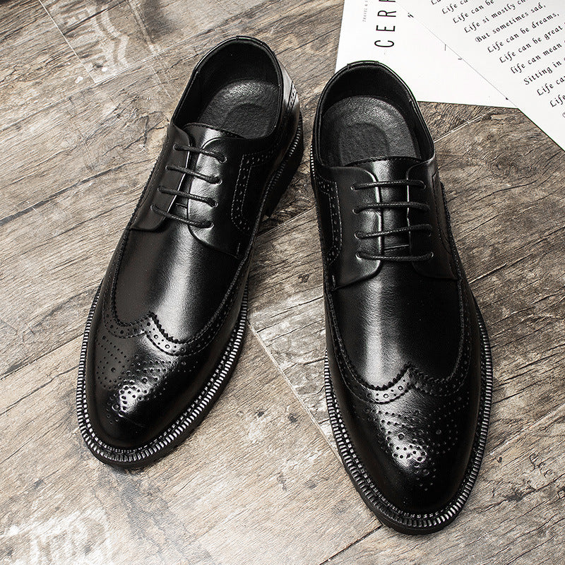 Chaussures habillées décontractées en cuir brogue britannique pour hommes | Chaussures en cuir élégantes