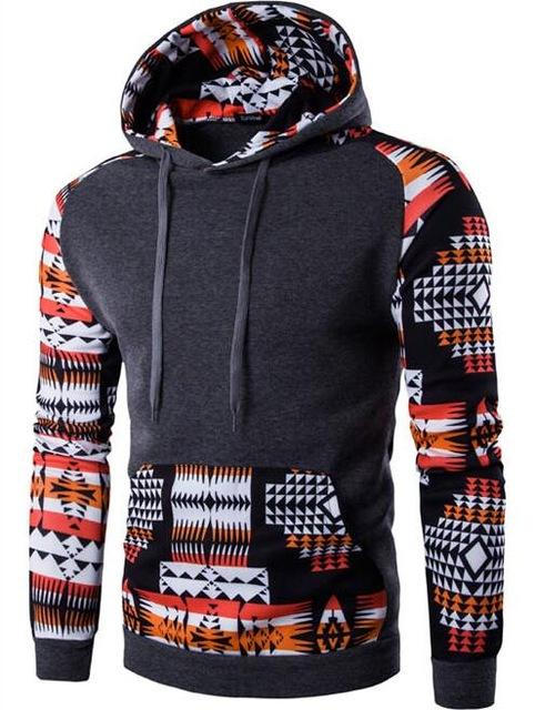 Men’s Patchwork Hooded Sweatshirt