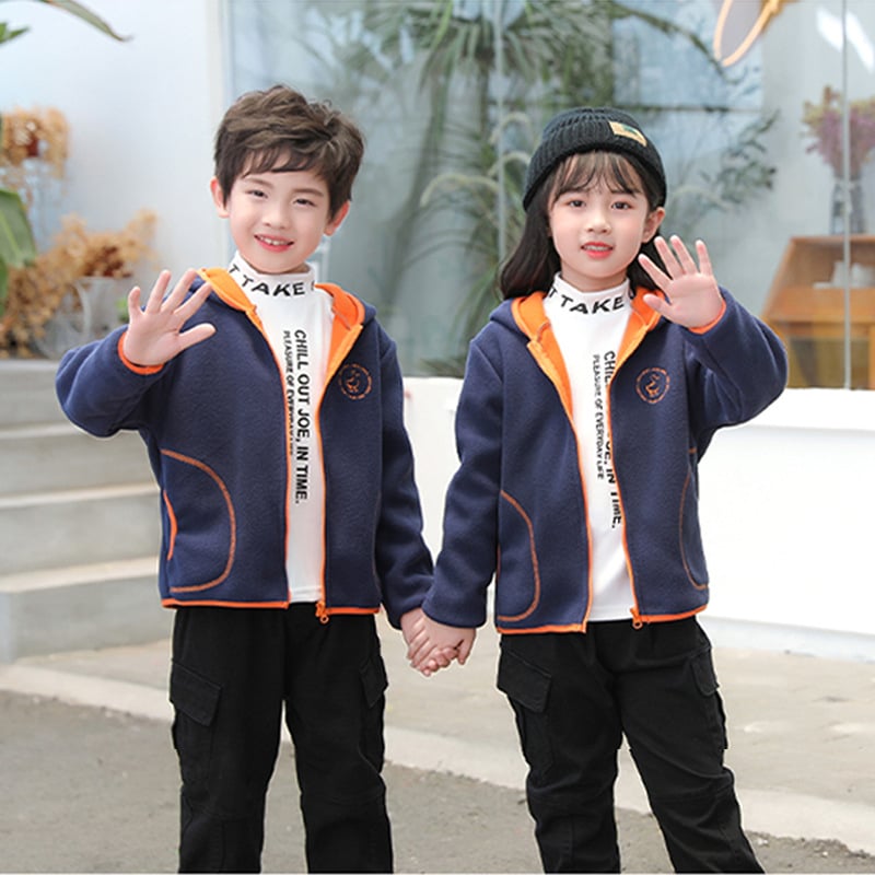 Kids' Hooded Polar Fleece Cardigan Set