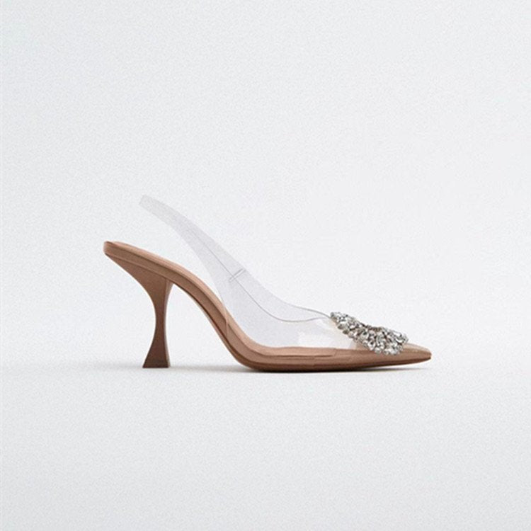 Transparent Rhinestone High Heels for Women