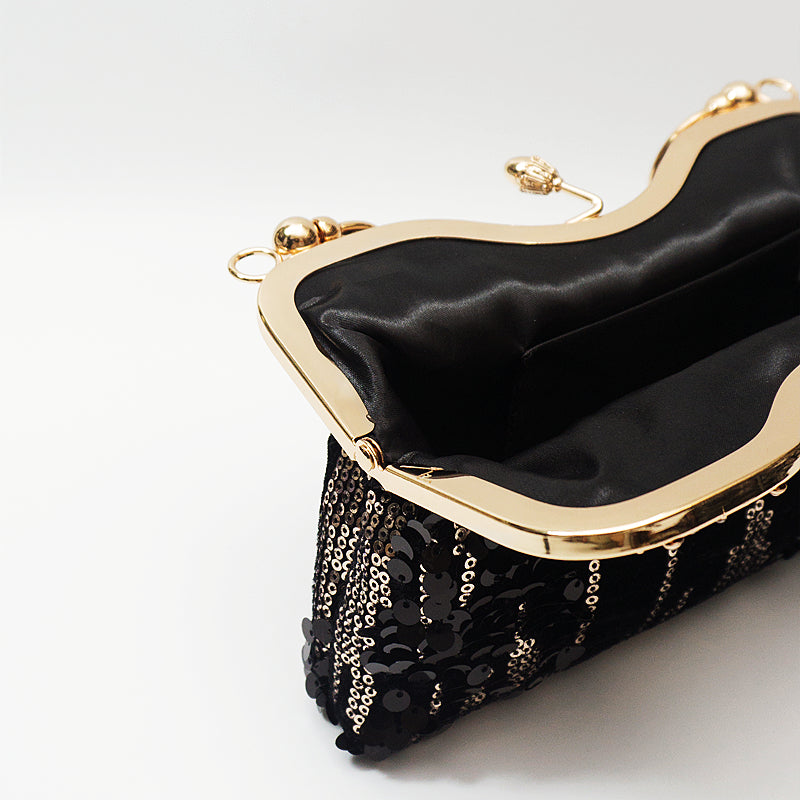 Women's Velvet Sequin Clutch Evening Bag – Luxury Beaded Handbag for Weddings & Occasions