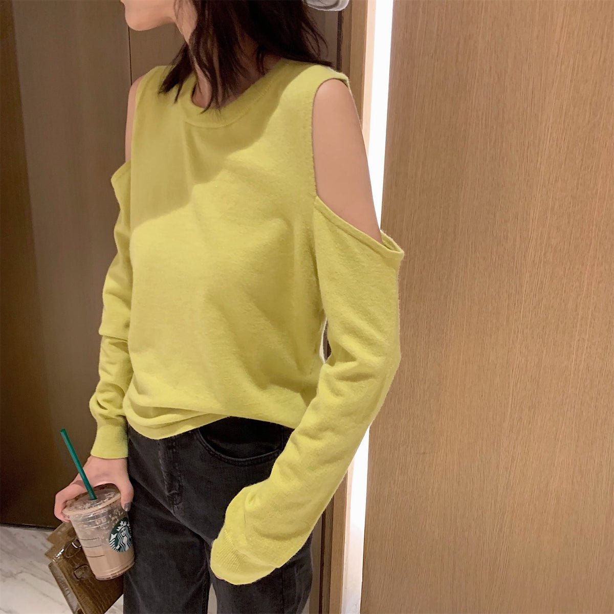 Women's Shoulder Cutout Knit Sweater