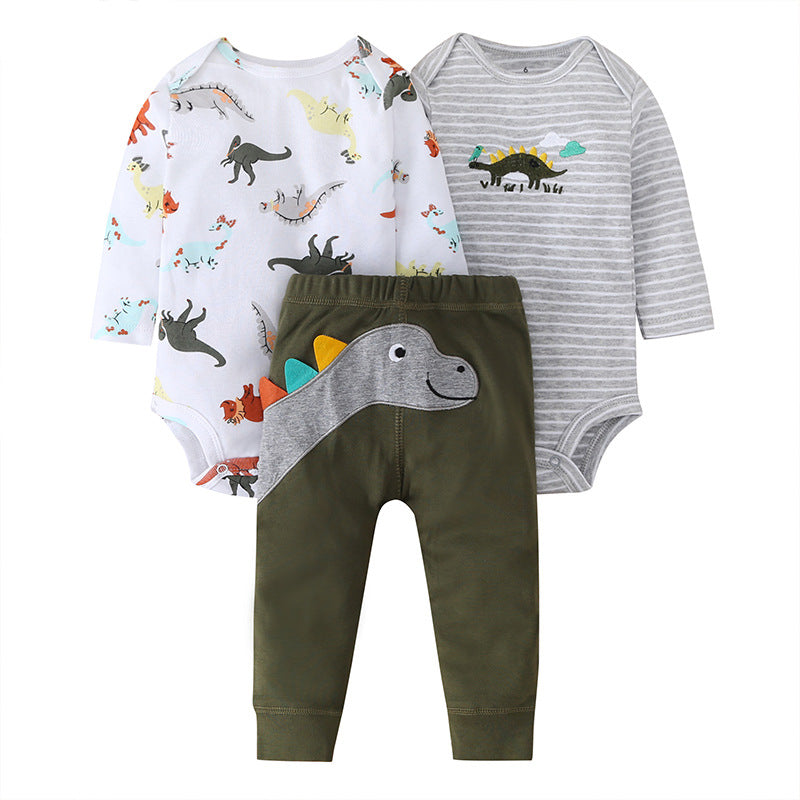Baby Boys’ Animal Print Bodysuit Set, 3 Pieces