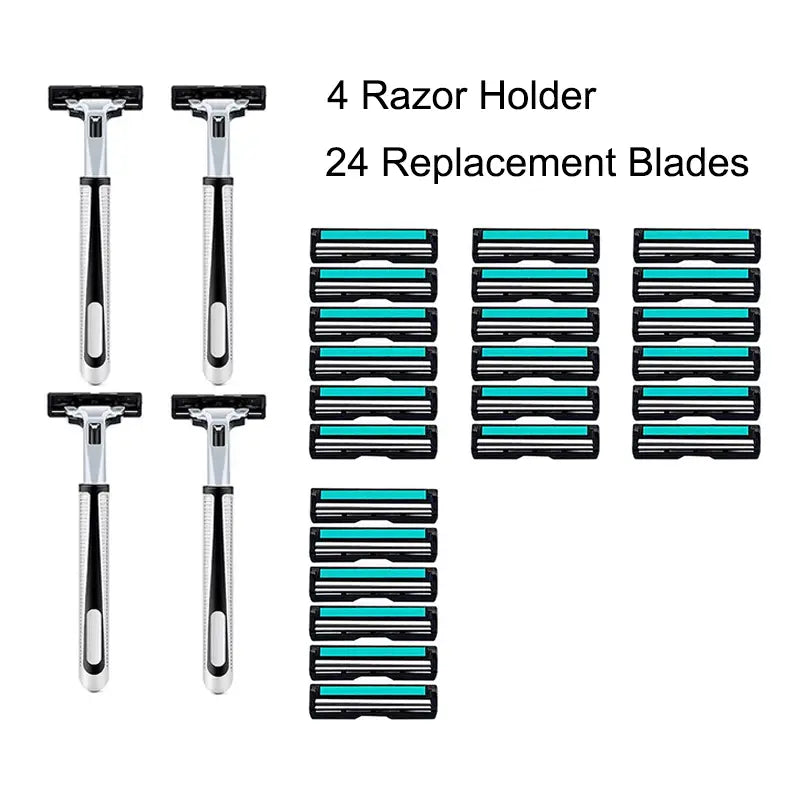 Manual Razor Shave Set with Replacement Blades
