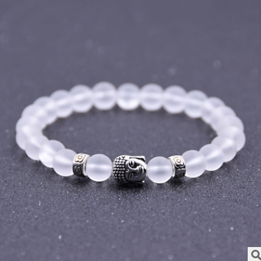 Matte Stone Bead Buddha Bracelet