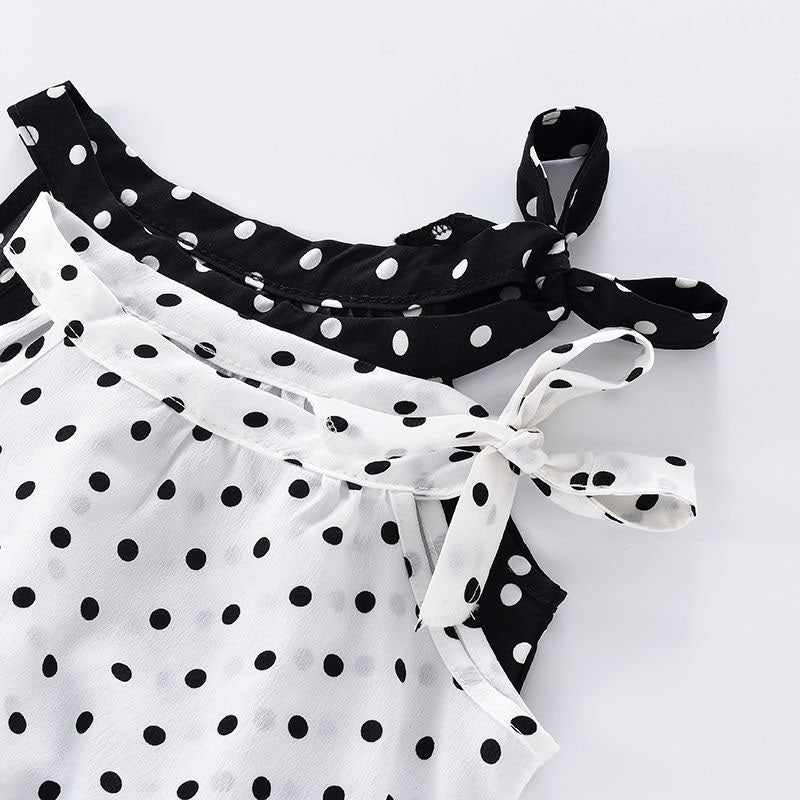 Summer Baby Girls Polka Dot Chiffon Clothing Set