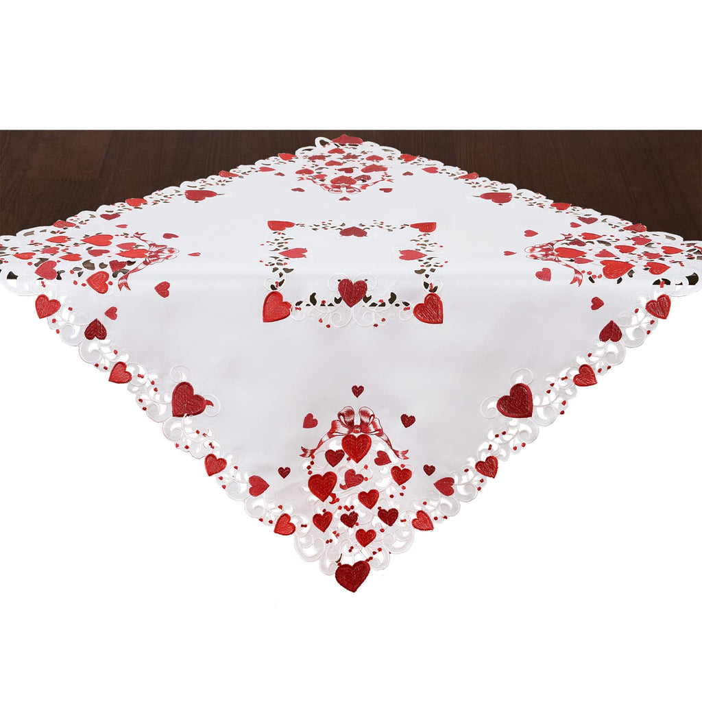 Square Embroidered Tablecloth, 86.4 × 86.4 cm