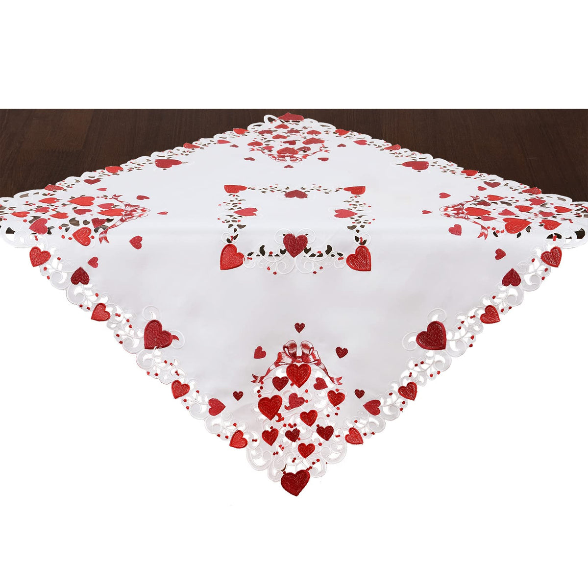 Square Embroidered Tablecloth, 86.4 × 86.4 cm