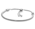 Adjustable 925 Silver Snake Chain Bracelet
