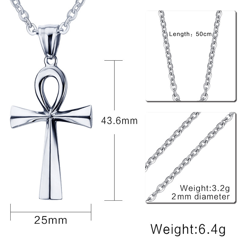 Gold and Steel Cross Pendant Necklace