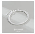 Sterling Silver Wide Flat Snake Chain Bracelet