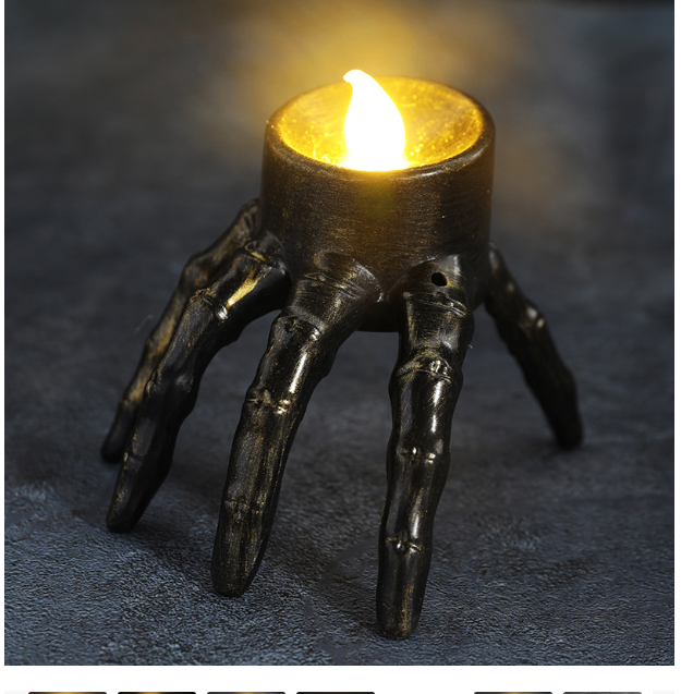 Halloween Skull LED Candle Lantern – Spooky Table Decor