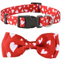 Heart-Pattern Dog Collar with Bow Tie