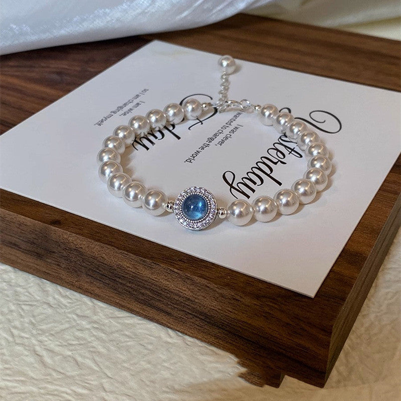 Aquamarine-Colour Bead Bracelet