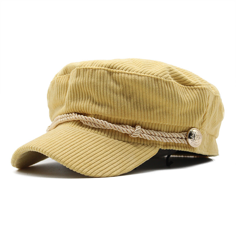 Unisex Corduroy Octagonal Cap
