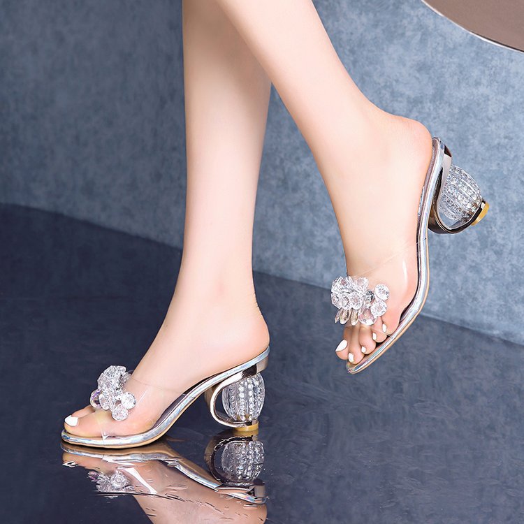Floral Transparent High Heels for Women