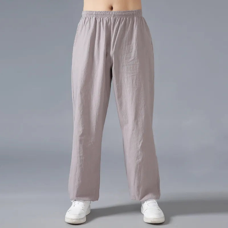 Pantalon ample homme en coton pour les arts martiaux et le yoga
