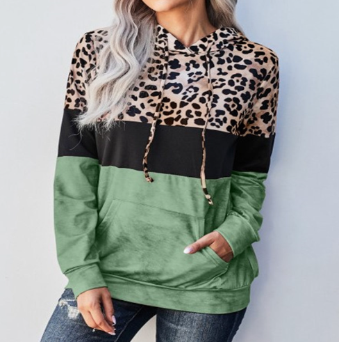Women's Leopard Print Hooded Sweater