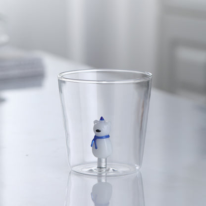 3D Animal Glass Cup | 300ml Cute Farm Animal Mug