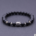 Matte Stone Bead Buddha Bracelet