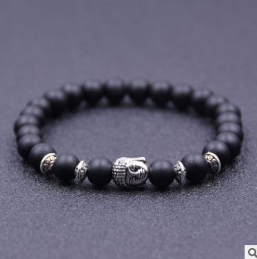 Matte Stone Bead Buddha Bracelet