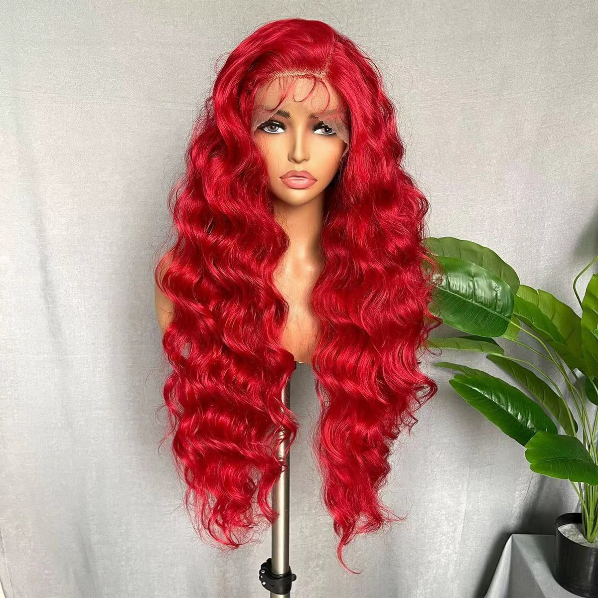 Brown Red Curly Big Wave Lace Hair Cover